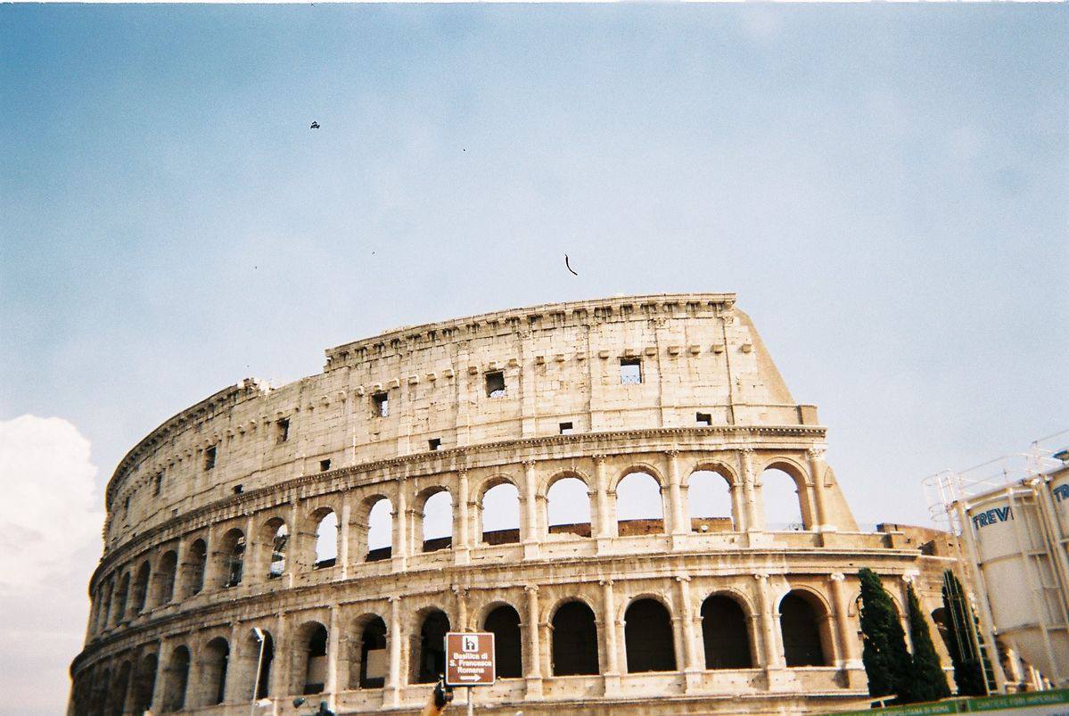 The Colosseum on a summer day, shot on film